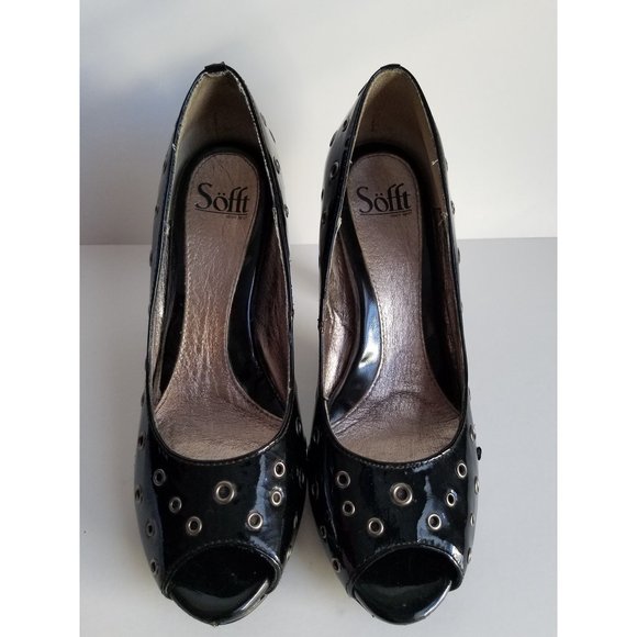 Sofft Patent Leather Studded High Heels - Picture 2 of 8